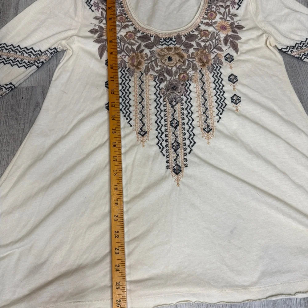 Johnny Was Marushka 3/4 Sleeve Trapeze Tee Top Size XS see Measurements Runs Big - Picture 11 of 15